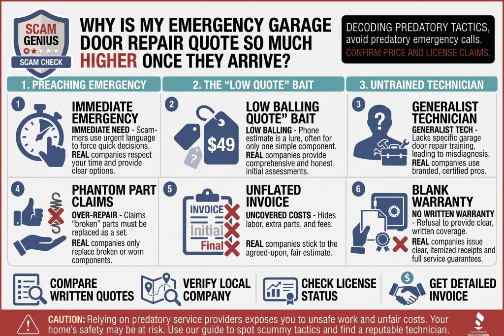 Why Is My Emergency Garage Door Repair Quote So Much Higher Once They Arrive?